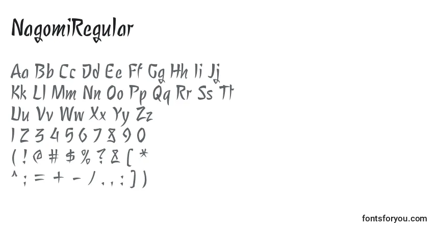 Czcionka NagomiRegular – alfabet, cyfry, specjalne znaki