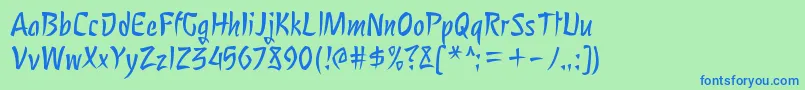 NagomiRegular Font – Blue Fonts on Green Background