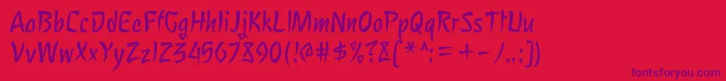 NagomiRegular Font – Purple Fonts on Red Background