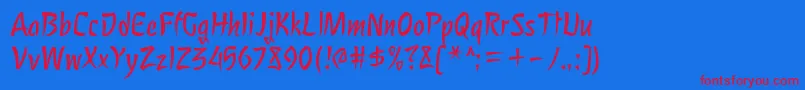 NagomiRegular Font – Red Fonts on Blue Background