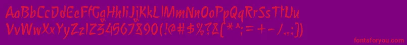 NagomiRegular Font – Red Fonts on Purple Background