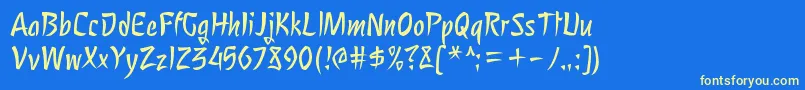 NagomiRegular Font – Yellow Fonts on Blue Background