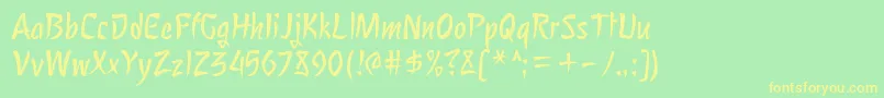 NagomiRegular Font – Yellow Fonts on Green Background