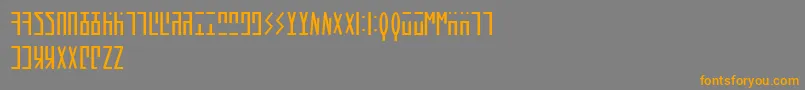 フォントAncientHand – オレンジの文字は灰色の背景にあります。