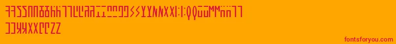 AncientHand Font – Red Fonts on Orange Background
