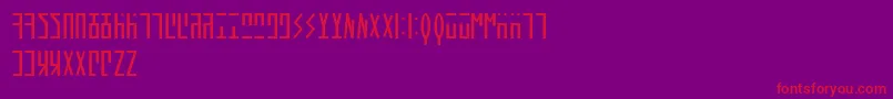 フォントAncientHand – 紫の背景に赤い文字