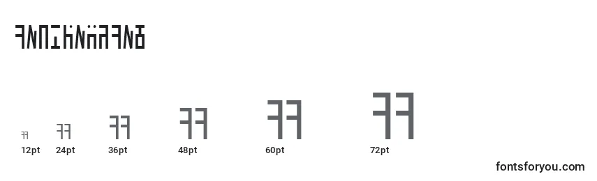 AncientHand Font Sizes