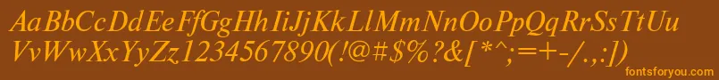 NewtonkoicttItalic Font – Orange Fonts on Brown Background