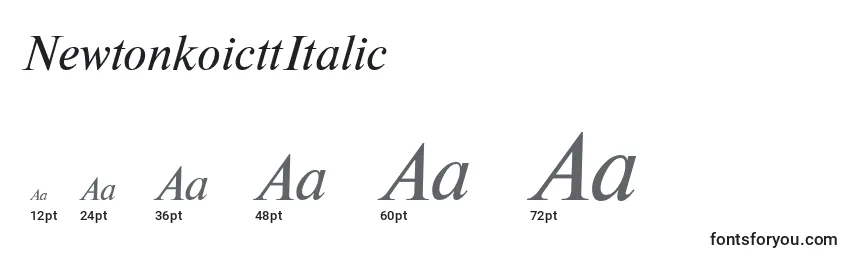 NewtonkoicttItalic Font Sizes