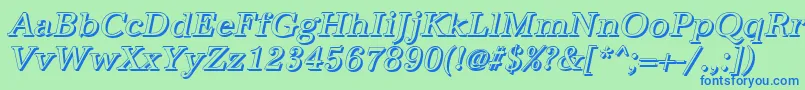 AntiquashItalic-fontti – siniset fontit vihreällä taustalla