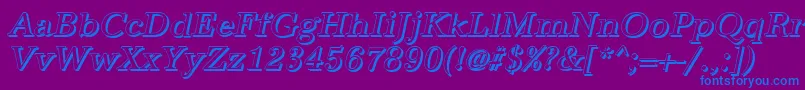 AntiquashItalic Font – Blue Fonts on Purple Background