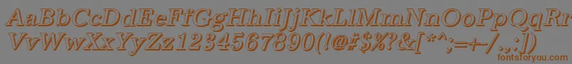Więcej informacji o czcionce AntiquashItalic Czcionka AntiquashItalic – brązowe czcionki na szarym tle