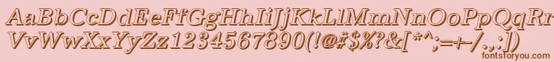 AntiquashItalic-Schriftart – Braune Schriften auf rosa Hintergrund