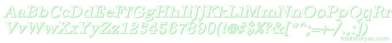 Fonte AntiquashItalic – fontes verdes em um fundo branco