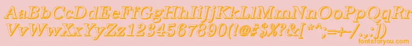 AntiquashItalic-Schriftart – Orangefarbene Schriften auf rosa Hintergrund