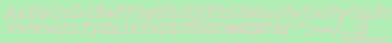 Weitere Informationen zur AntiquashItalic-Schriftart AntiquashItalic-Schriftart – Rosa Schriften auf grünem Hintergrund