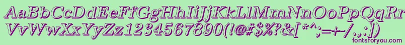 AntiquashItalic Font – Purple Fonts on Green Background