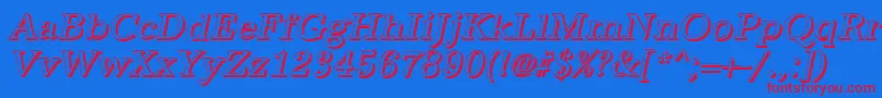 AntiquashItalic Font – Red Fonts on Blue Background