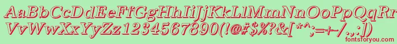 Czcionka AntiquashItalic – czerwone czcionki na zielonym tle