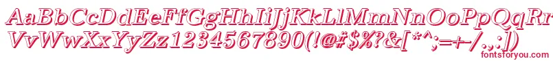 フォントAntiquashItalic – 白い背景に赤い文字