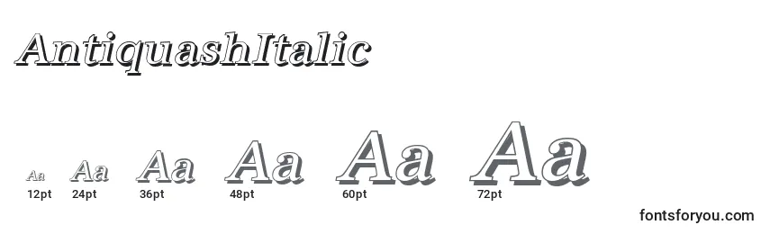 Размеры шрифта AntiquashItalic