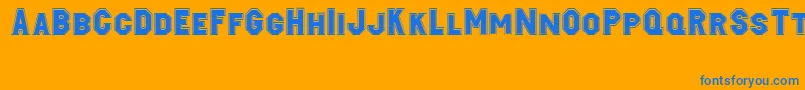 Jacobi Font – Blue Fonts on Orange Background