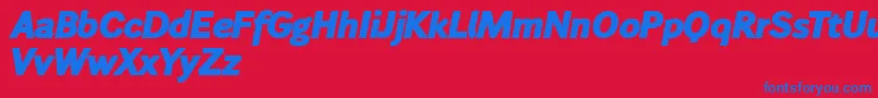 Wendelinfettkursiv Font – Blue Fonts on Red Background