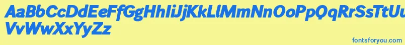 Wendelinfettkursiv Font – Blue Fonts on Yellow Background