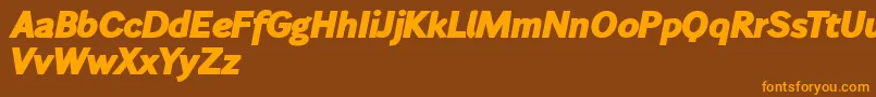 Wendelinfettkursiv Font – Orange Fonts on Brown Background