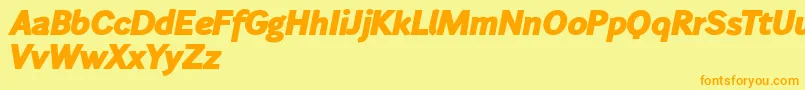 Wendelinfettkursiv Font – Orange Fonts on Yellow Background