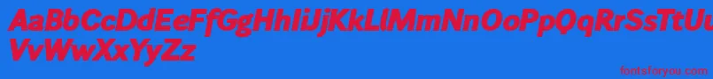 Wendelinfettkursiv Font – Red Fonts on Blue Background