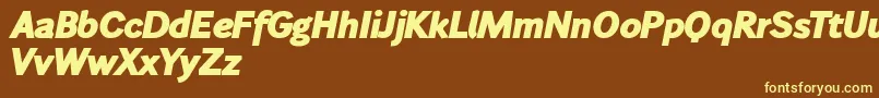 Wendelinfettkursiv Font – Yellow Fonts on Brown Background