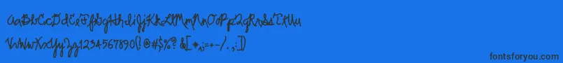 Scrawler-Schriftart – Schwarze Schriften auf blauem Hintergrund