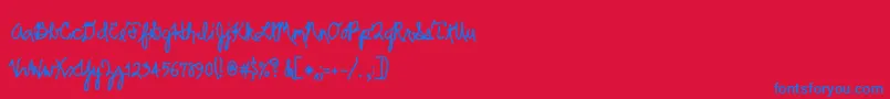 Scrawler Font – Blue Fonts on Red Background