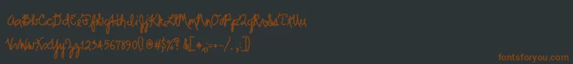 Scrawler-Schriftart – Braune Schriften auf schwarzem Hintergrund