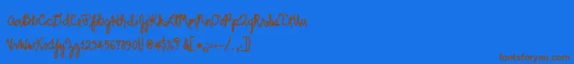fuente Scrawler – Fuentes Marrones Sobre Fondo Azul