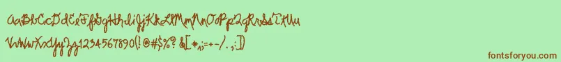 More about Scrawler Font Scrawler Font – Brown Fonts on Green Background