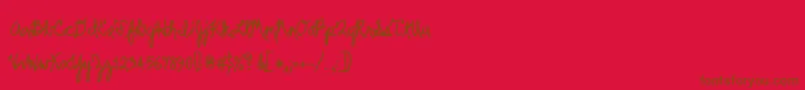 Fonte Scrawler – fontes marrons em um fundo vermelho