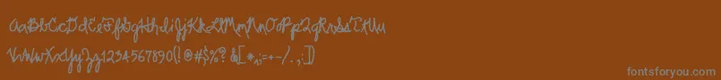 Weitere Informationen zur Scrawler-Schriftart Scrawler-Schriftart – Graue Schriften auf braunem Hintergrund