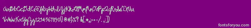 Scrawler Font – Green Fonts on Purple Background