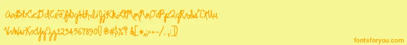 Saiba mais sobre a fonte Scrawler Fonte Scrawler – fontes laranjas em um fundo amarelo