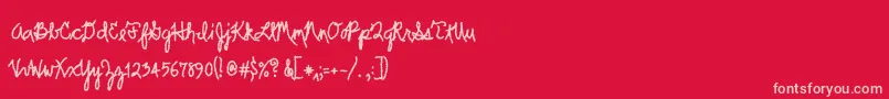 Police Scrawler – polices roses sur fond rouge