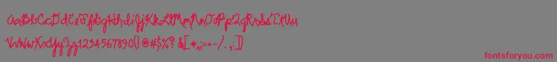 Scrawler Font – Red Fonts on Gray Background