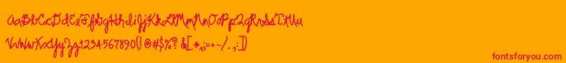 Scrawler Font – Red Fonts on Orange Background