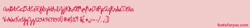 Scrawler-Schriftart – Rote Schriften auf rosa Hintergrund