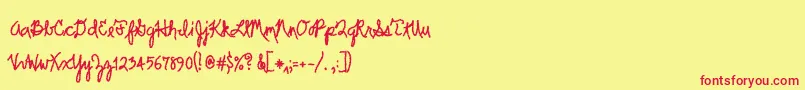 Scrawler Font – Red Fonts on Yellow Background