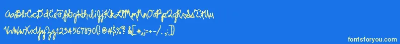 Scrawler Font – Yellow Fonts on Blue Background