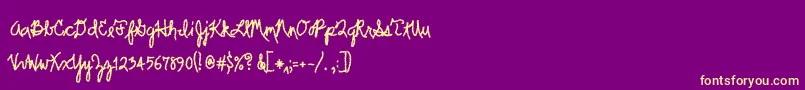 Scrawler Font – Yellow Fonts on Purple Background