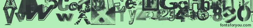 Czcionka Xerographerfonts – czarne czcionki na zielonym tle