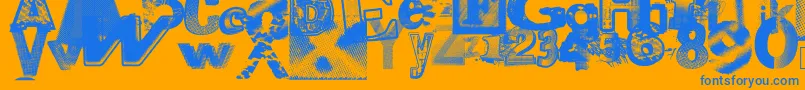 フォントXerographerfonts – オレンジの背景に青い文字